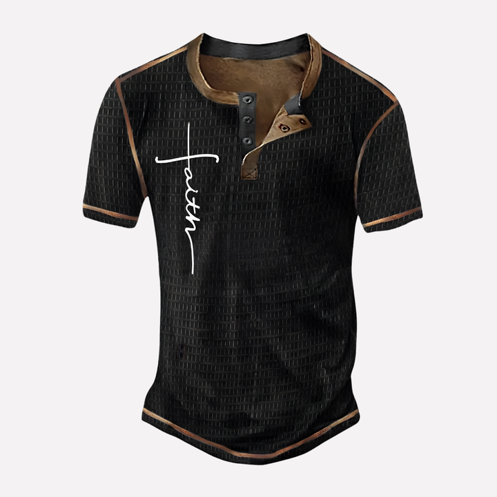 T-shirt casual en maille waffle pour homme
