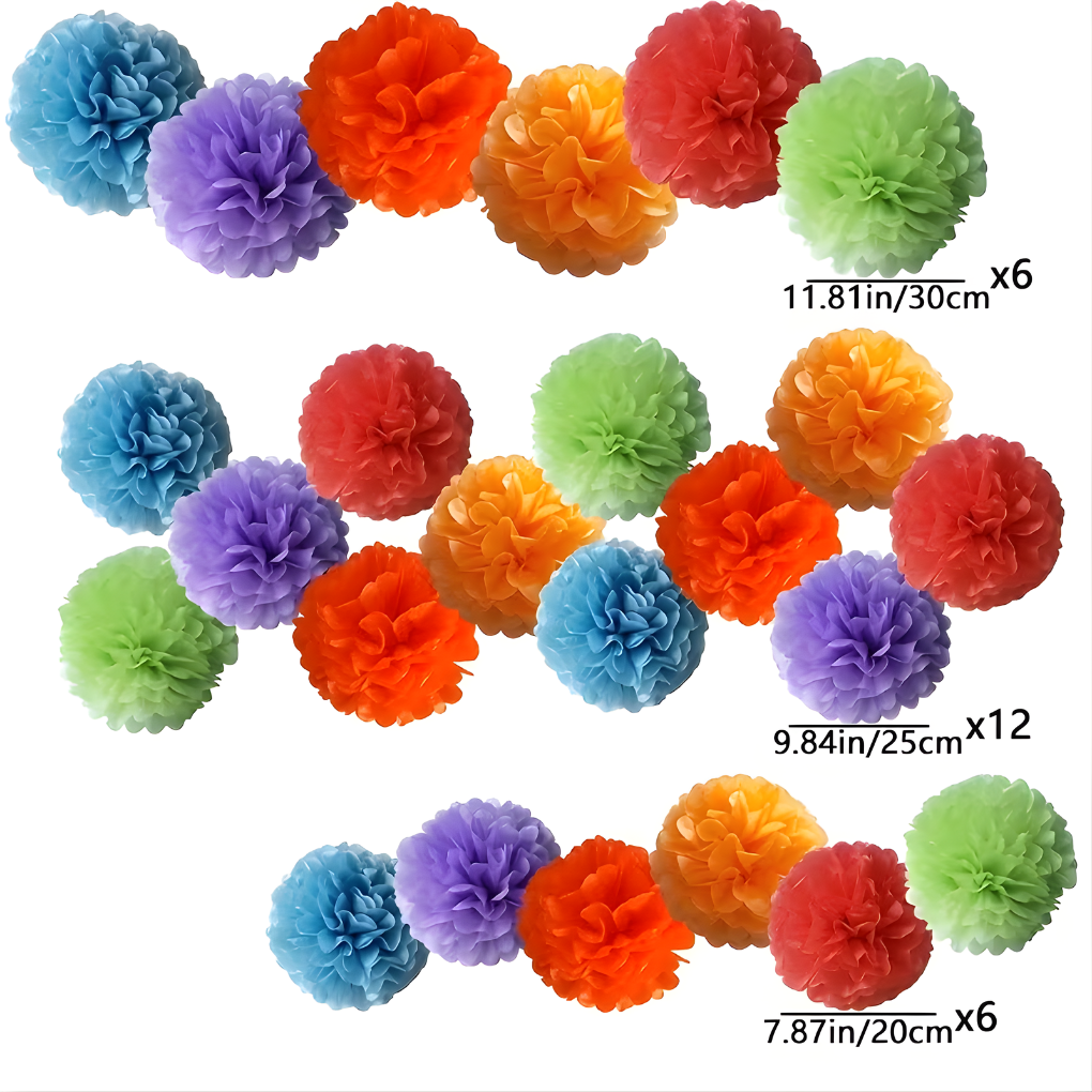 Ensemble de 24 guirlandes de fleurs en papier et ballons