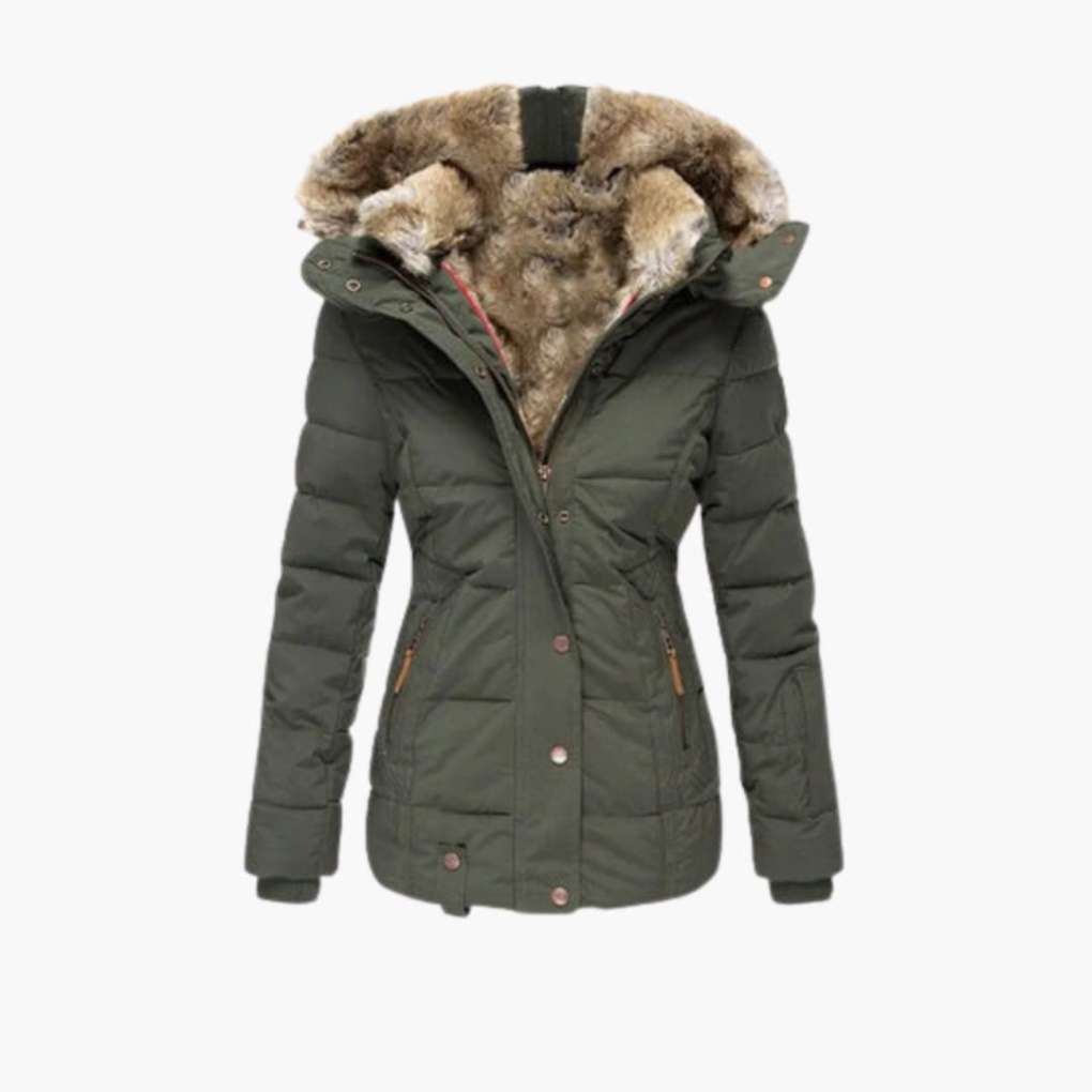 Veste pour femmes avec surface embossée et fermetures