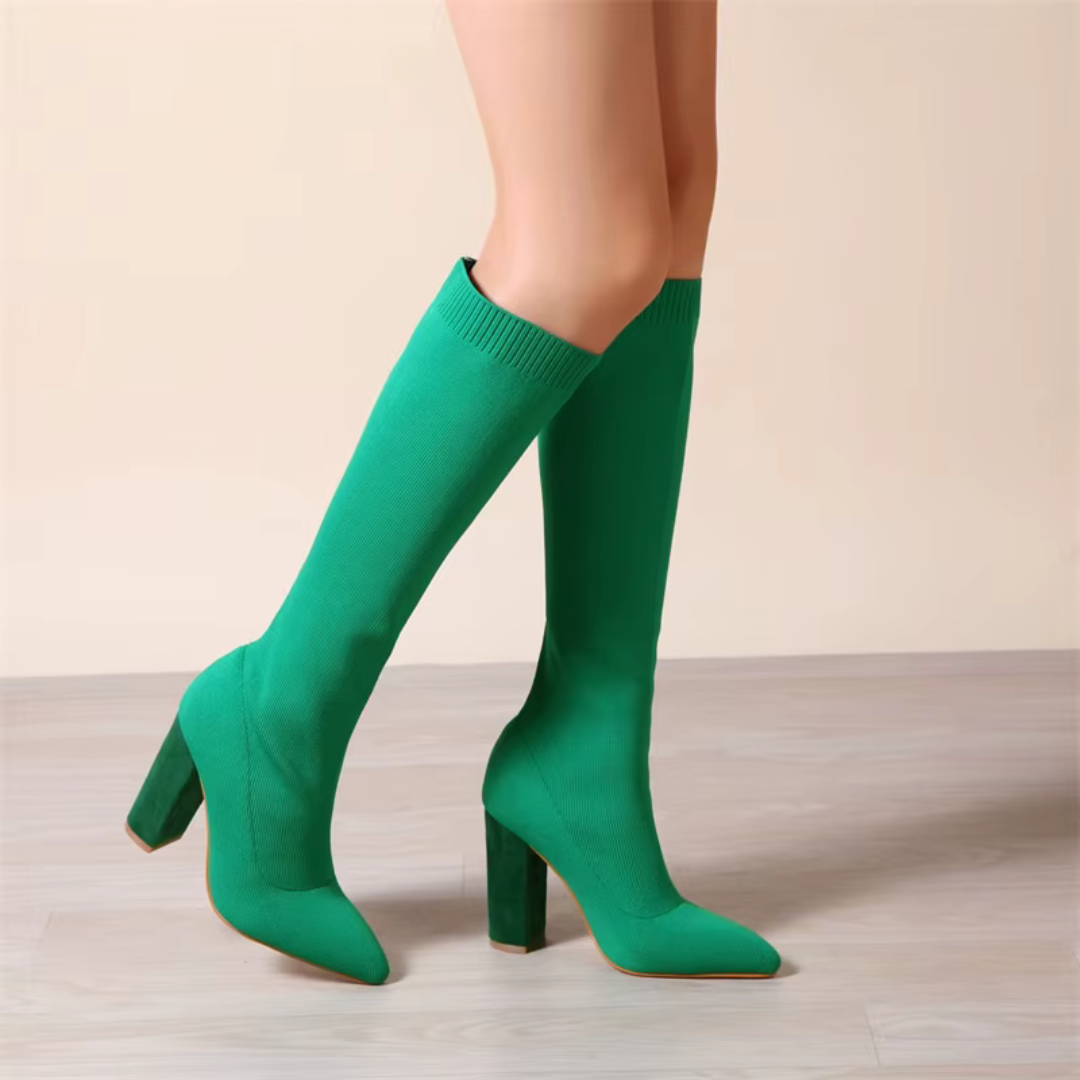 Bottes hautes en stretch pour femmes
