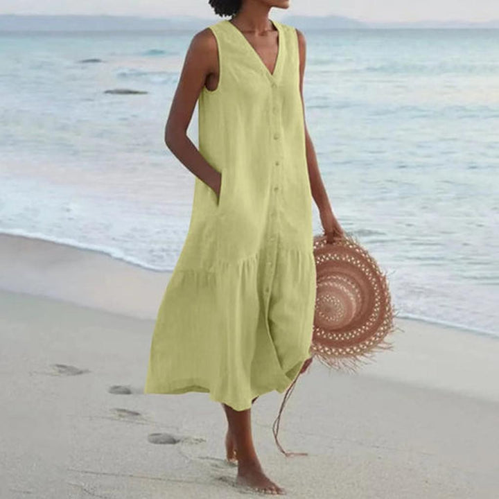 Robe Femme V-Cou – Élégante pour Usage Quotidien
