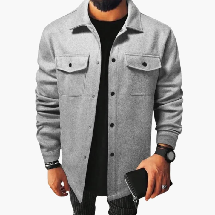 Veste Chemise Homme avec Patte de Bouton