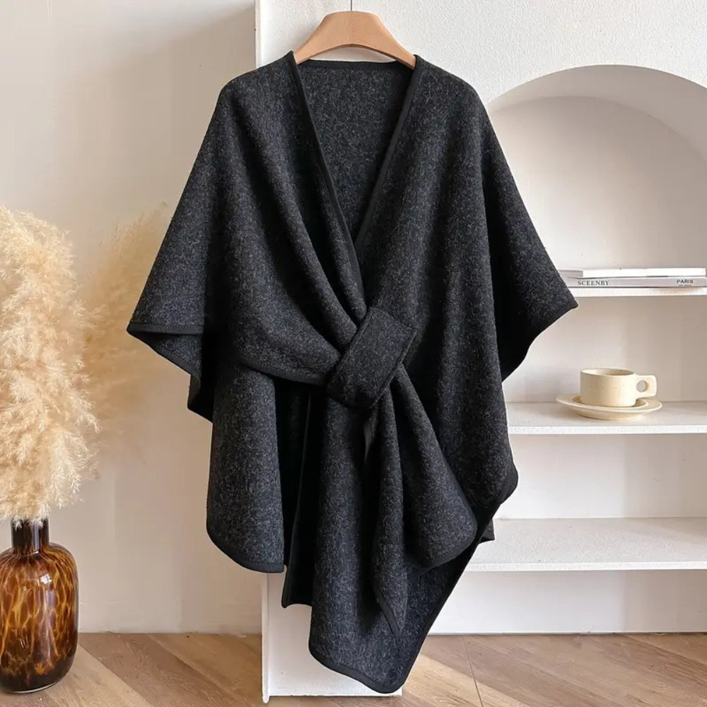 Manteau Luxueux à Col Châle résistant au vent pour Femme