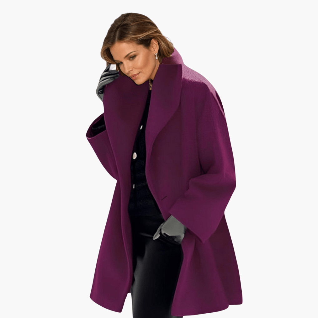 Veste Femme avec Col Large et Manches Longues