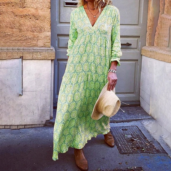 Robe Maxi Géométrique Bohowaves — Où le Flair Bohème Rencontre l'Élégance d'Été