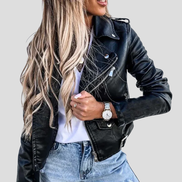 Veste en cuir doublée pour femme