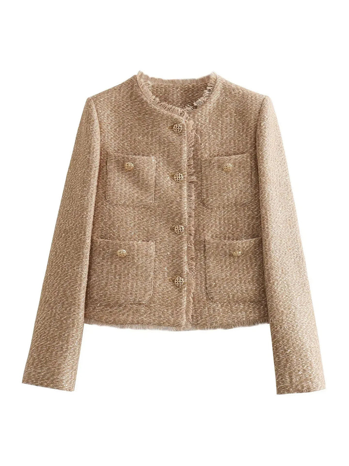 Veste Tweed Coupée Élégante pour Femmes Sophistication Intemporelle avec une Touche Moderne