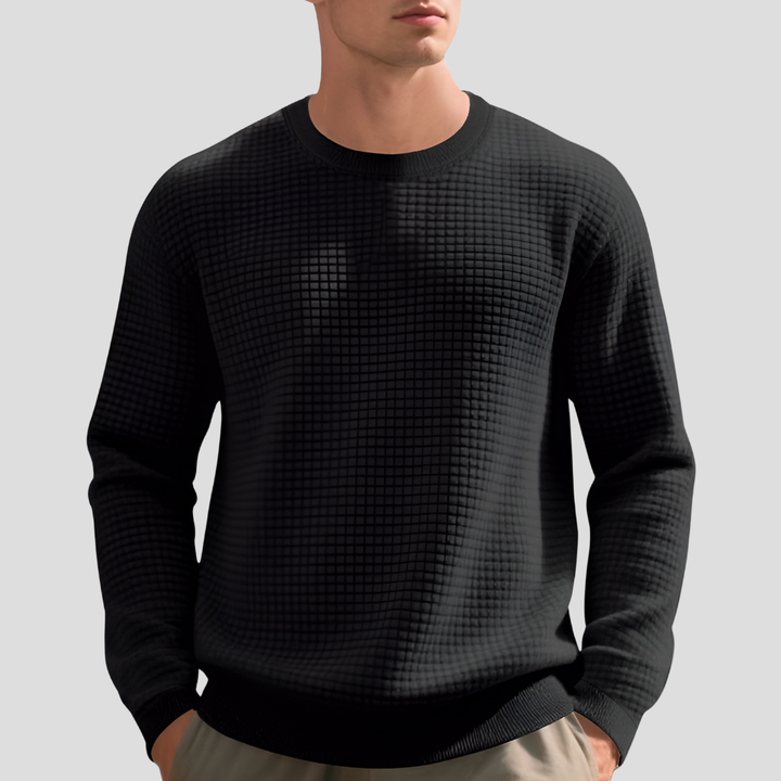 Pull en Tricot Waffle Confortable pour Hommes