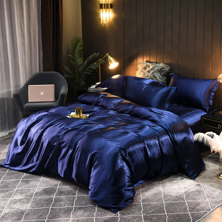Ensemble de Linge de Lit en Satin Soyeux Indulgez-vous dans le Confort Luxueux et le Design Élégant