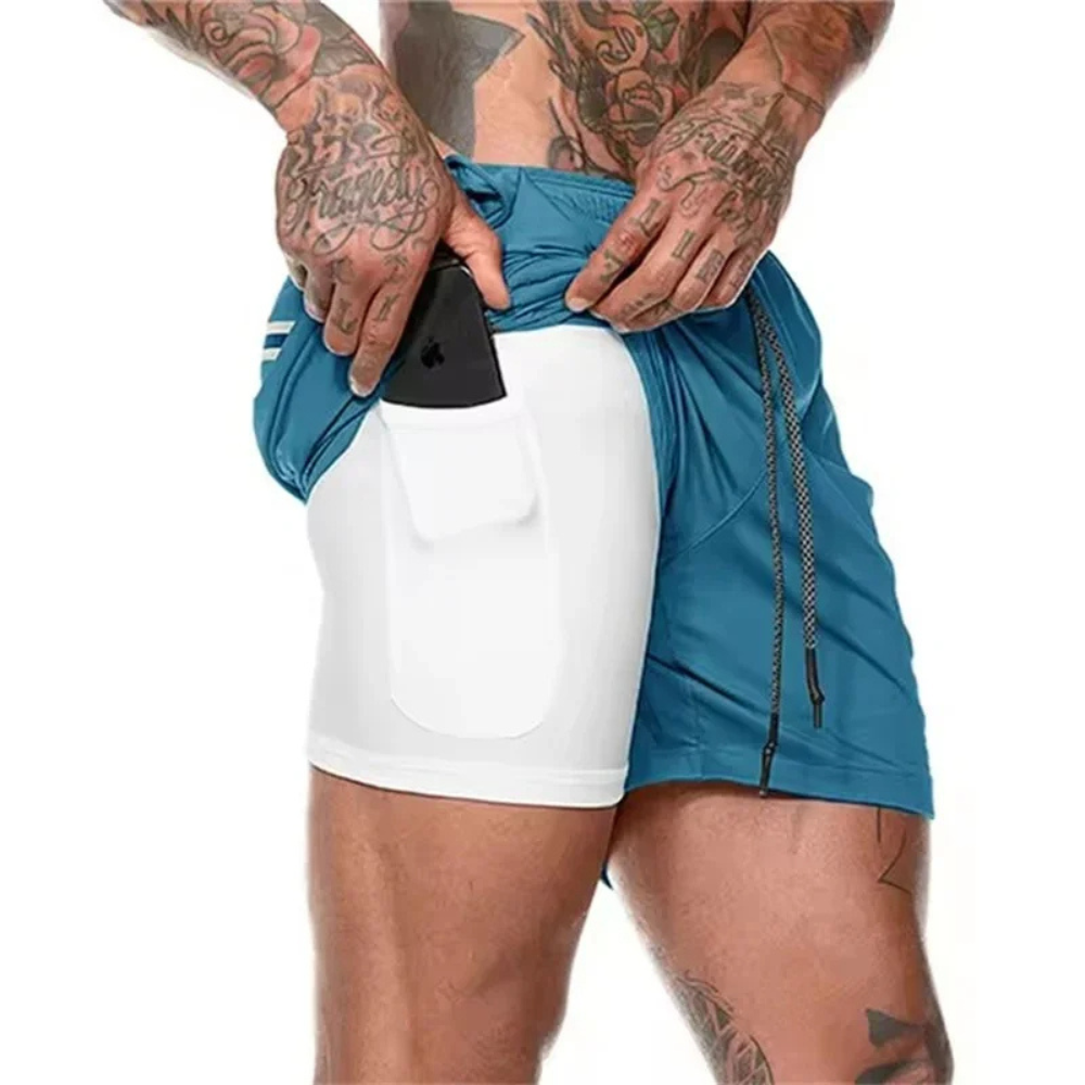 Shorts de sport 2-en-1 pour hommes – Conçus pour la performance et le confort
