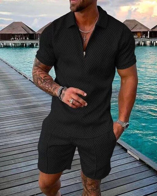 Ensemble Polo et Shorts d'Été pour Hommes Style Sans Effort en Un Ensemble Facile