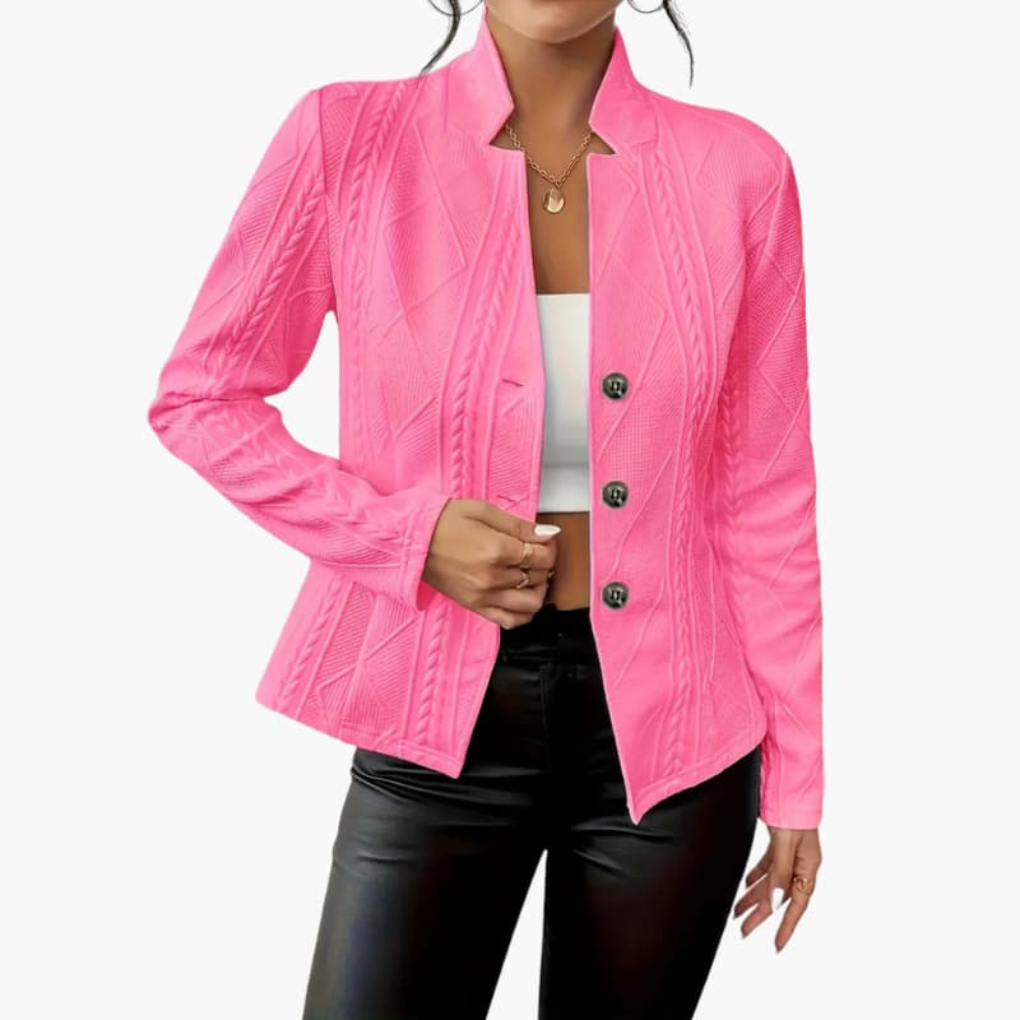 Blazer pour femmes avec col à revers et fermeture à bouton