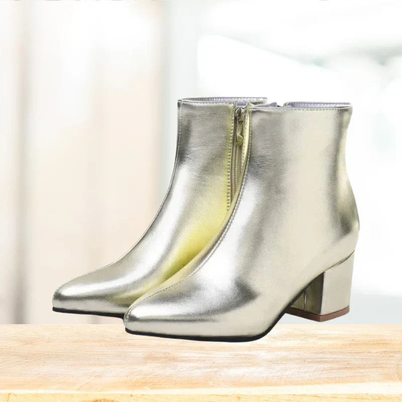 Bottes Cheville en Argent Tendance pour Femmes