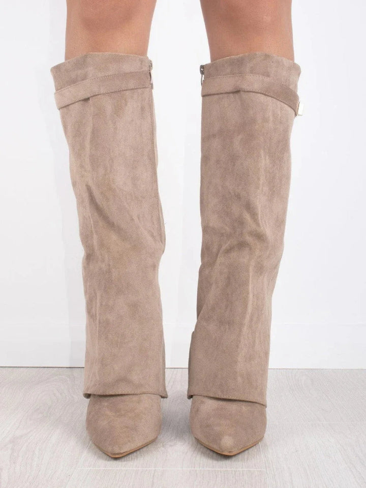 Bottes en Suède Hauteur Genou avec Talons