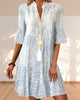 Sophie | Robe Mini Femme Boho Imprimée Col V Manche Évasée
