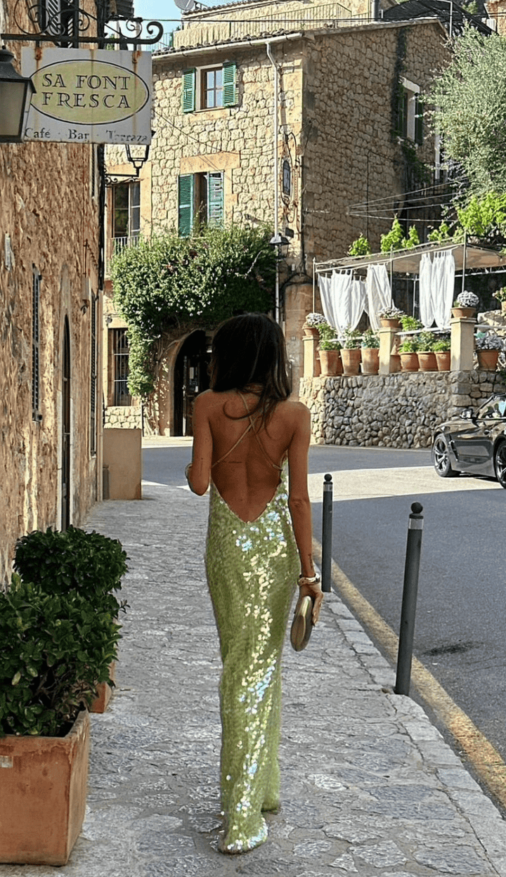 Robe Maxi à Paillettes Élégante et Frappante pour Femmes