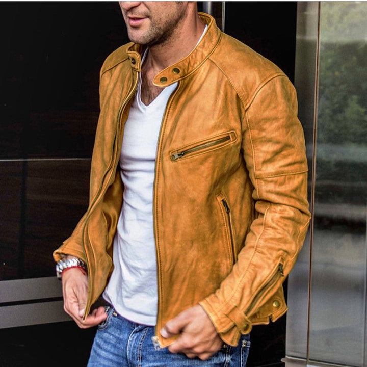 Max – Veste en cuir élégante et imperméable pour hommes