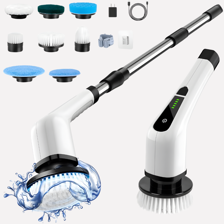 Brosse de Nettoyage Sans Fil avec Têtes Ajustables