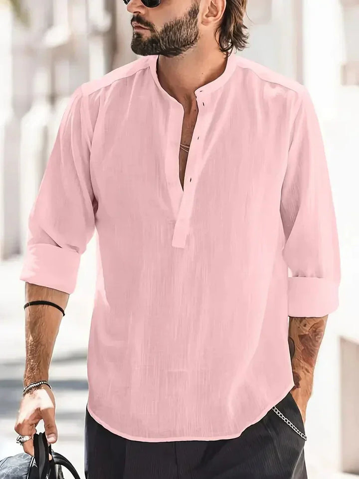 Chemise en lin d'été décontractée pour hommes