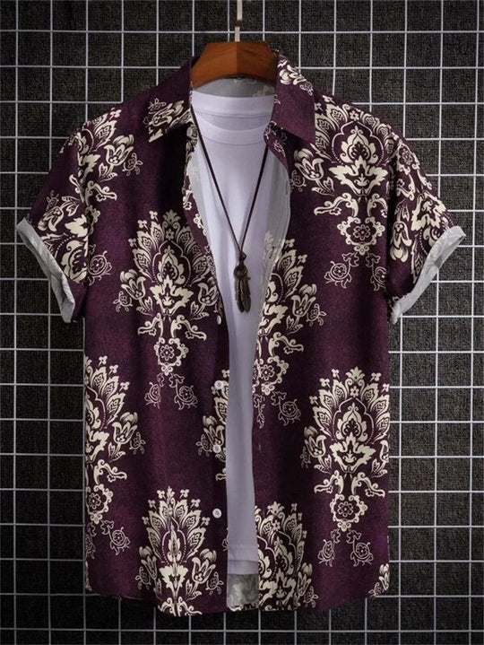 Chemise hawaïenne imprimée fleur 3D style vibrant pour jours détendus
