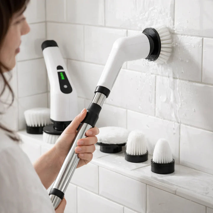 Brosse de Nettoyage Sans Fil avec Têtes Ajustables