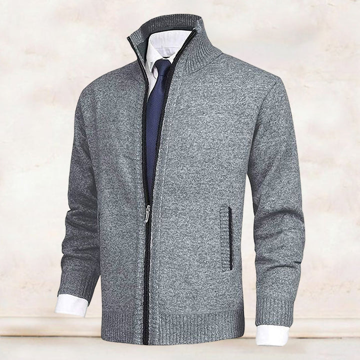 Gilet en maille zippé avec col et poches
