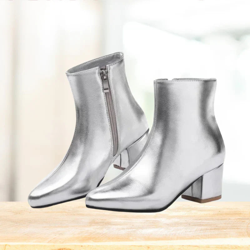 Bottes Cheville en Argent Tendance pour Femmes