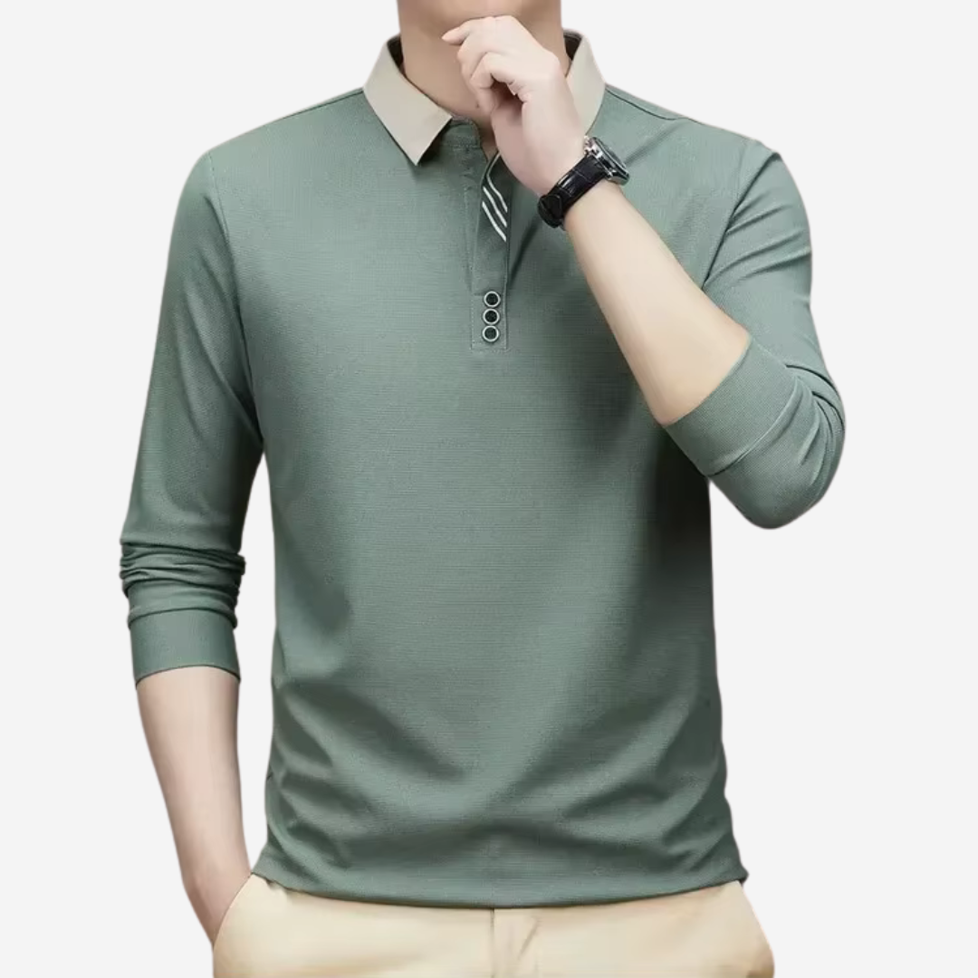 Polo Casual à Manches Longues pour Homme