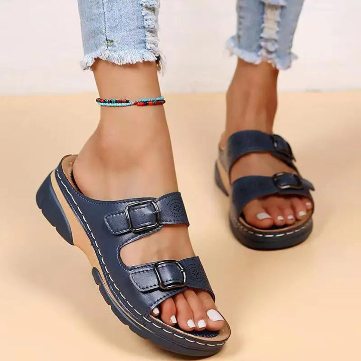 Sandales à Talons Confortables avec Double Boucle