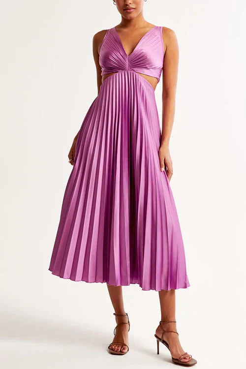 Robe Maxi Plissée Femme Élégante & Fluide