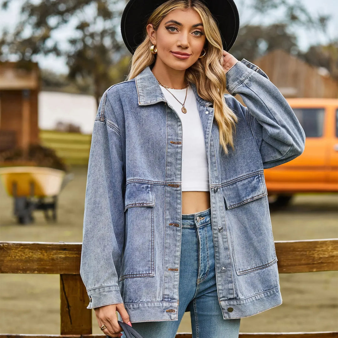 Veste en denim classique vintage pour femmes