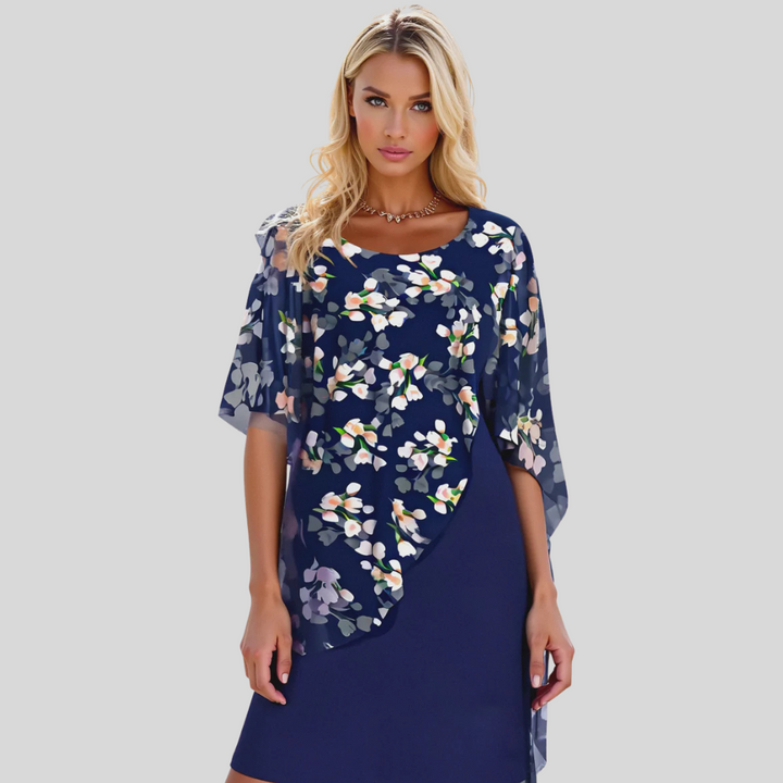 Robe Chiffon Florale Élégante – Style Gracieux avec Imprimés Féminins