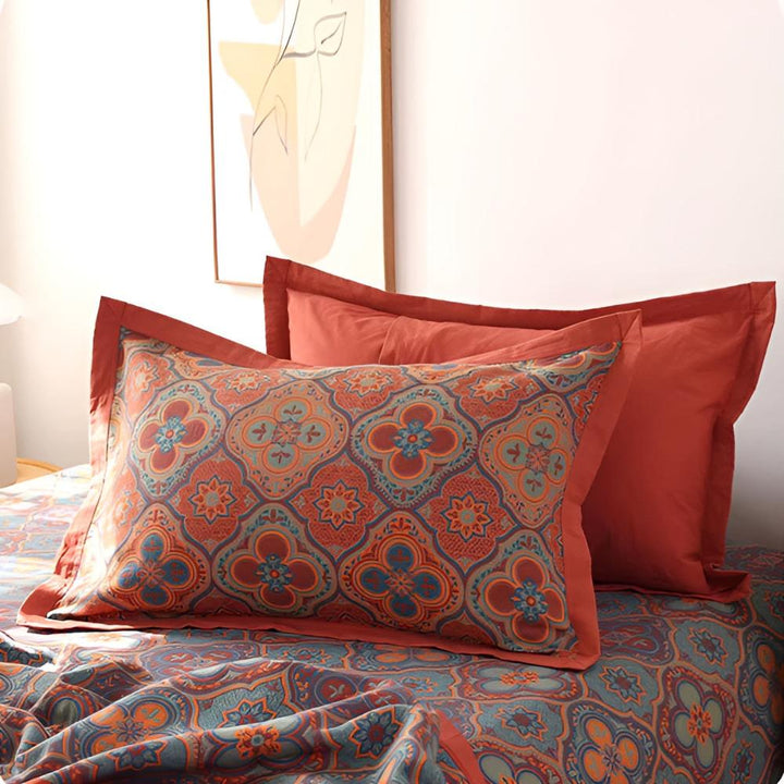 Couverture Réversible en Coton avec Broderie Fleur – Élégance Intemporelle et Confort