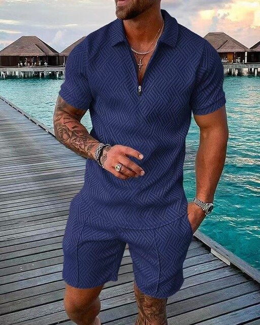 Ensemble Polo et Shorts d'Été pour Hommes Style Sans Effort en Un Ensemble Facile
