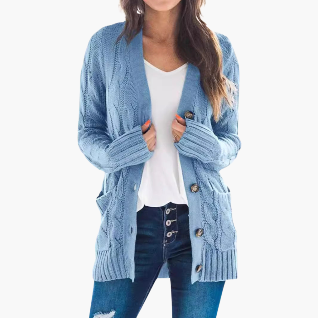 Cardigan pour femmes avec boutons et poches