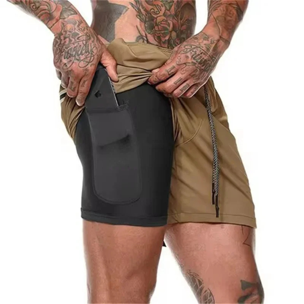 Shorts de sport 2-en-1 pour hommes – Conçus pour la performance et le confort
