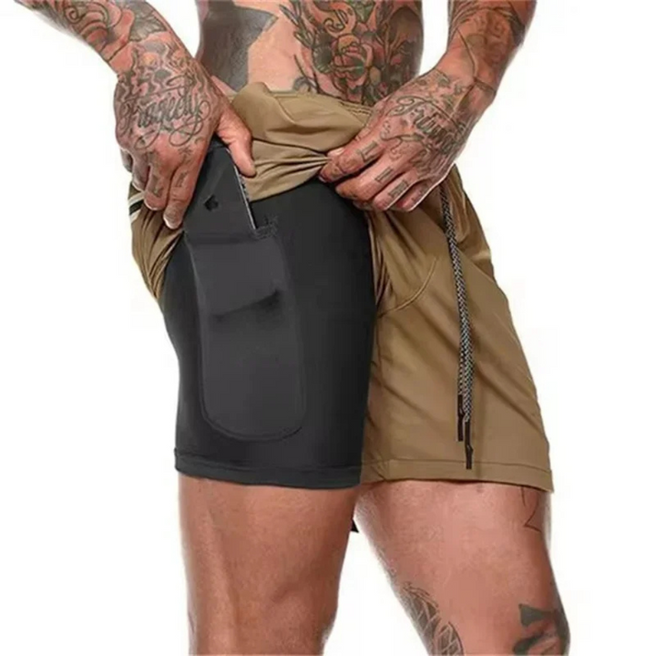 Shorts de sport 2-en-1 pour hommes – Conçus pour la performance et le confort