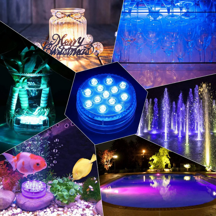 Lumière LED Couleur Lampe de Piscine Sous-Marine avec Télécommande RF