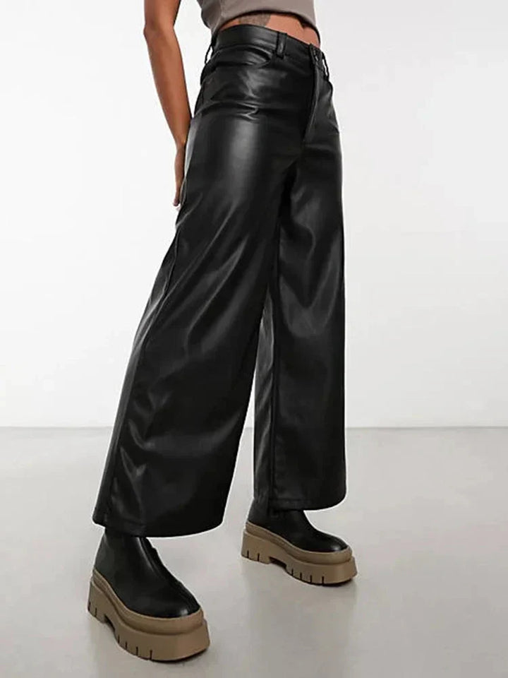 Pantalons en cuir hauts de taille SleekEdge pour femmes