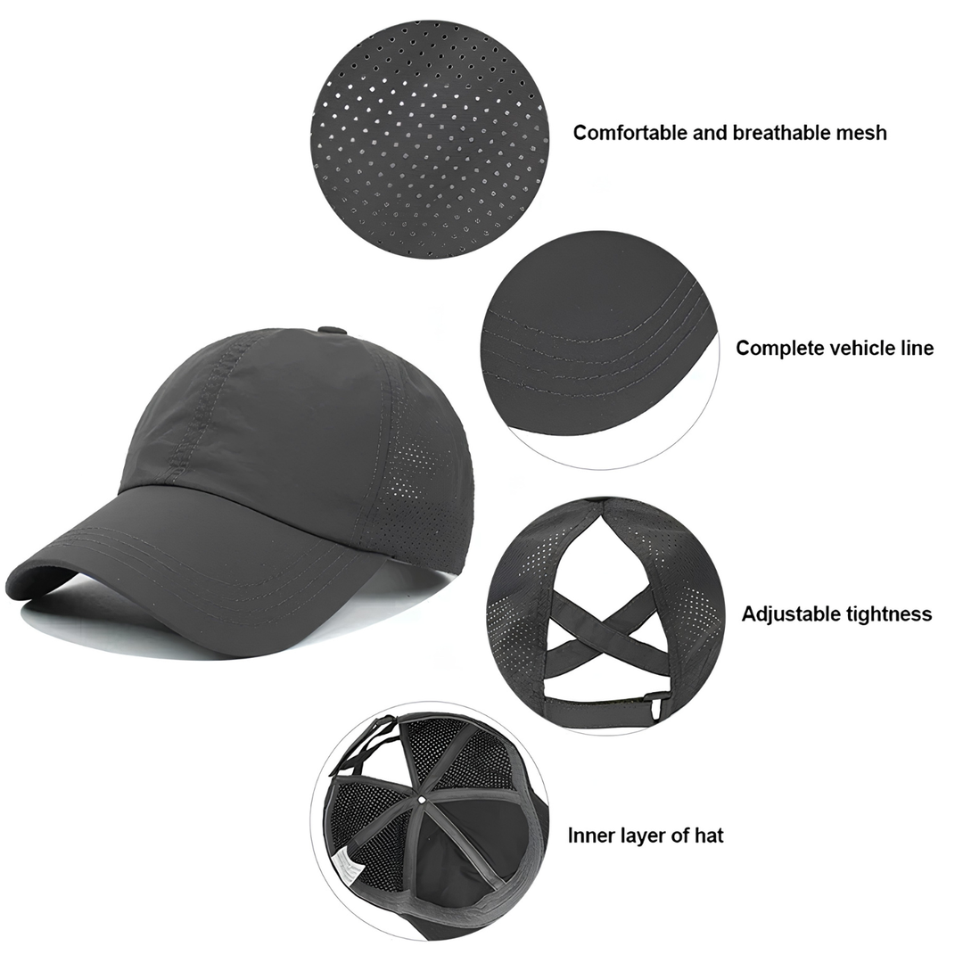 Casquette de baseball sport en maille unisexe respirante avec ajustement réglable