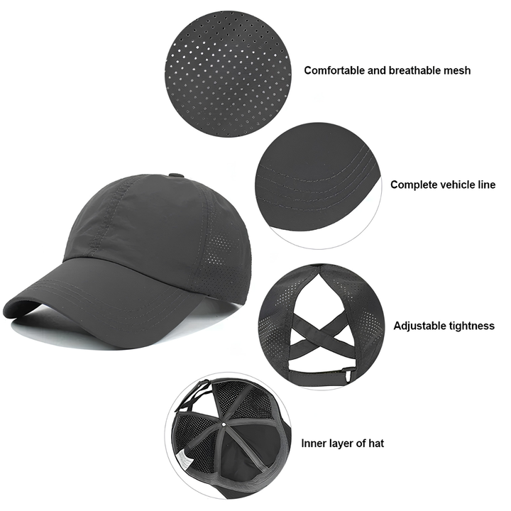Casquette de baseball sport en maille unisexe respirante avec ajustement réglable
