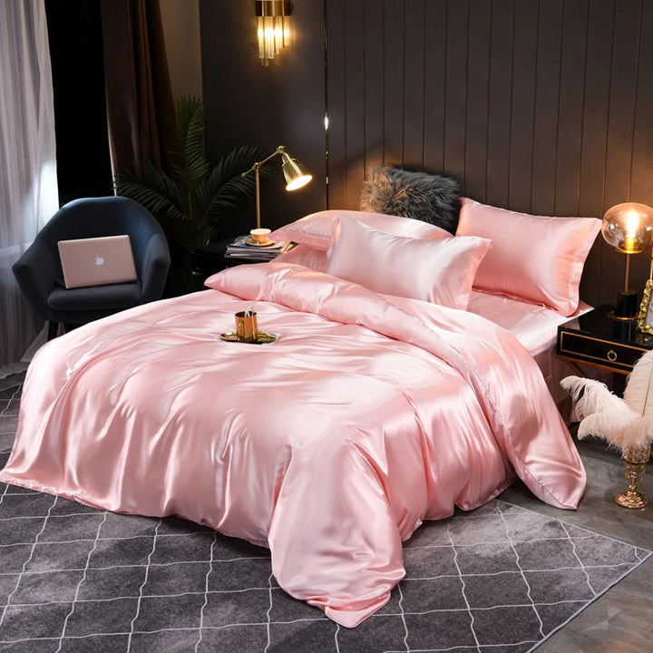 Ensemble de Linge de Lit en Satin Soyeux Indulgez-vous dans le Confort Luxueux et le Design Élégant