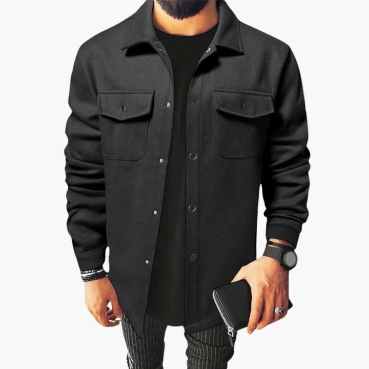 Veste Chemise Homme avec Patte de Bouton