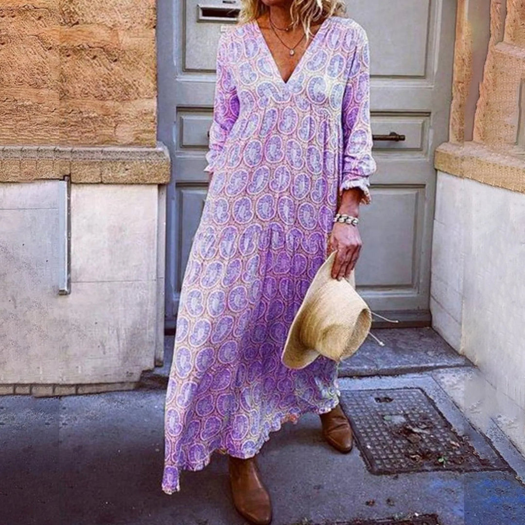 Robe Maxi Géométrique Bohowaves — Où le Flair Bohème Rencontre l'Élégance d'Été