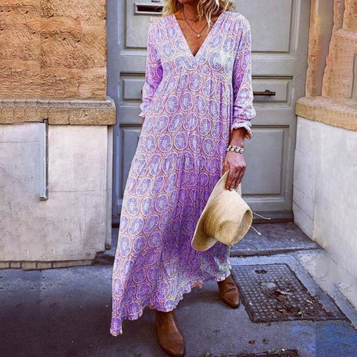 Robe Maxi Géométrique Bohowaves — Où le Flair Bohème Rencontre l'Élégance d'Été