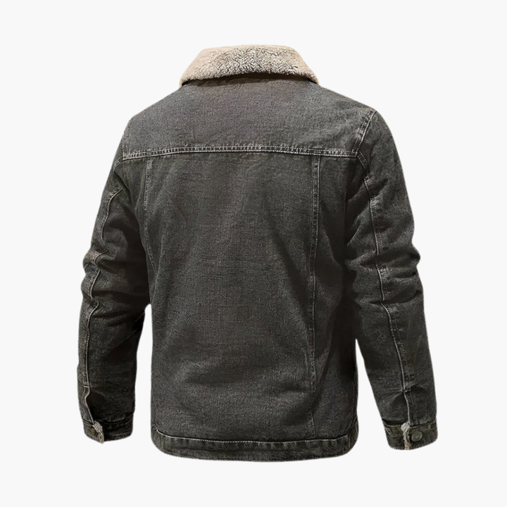Veste en denim pour hommes avec doublure en polaire en soldes