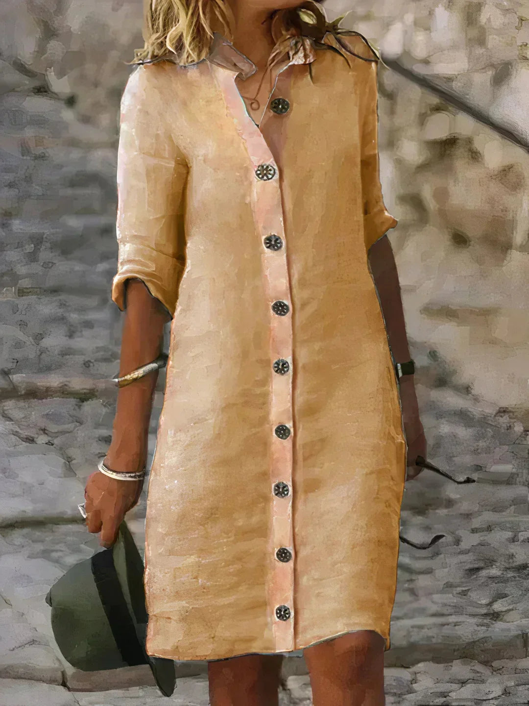 Robe Midi en Lin d'Été Décontractée