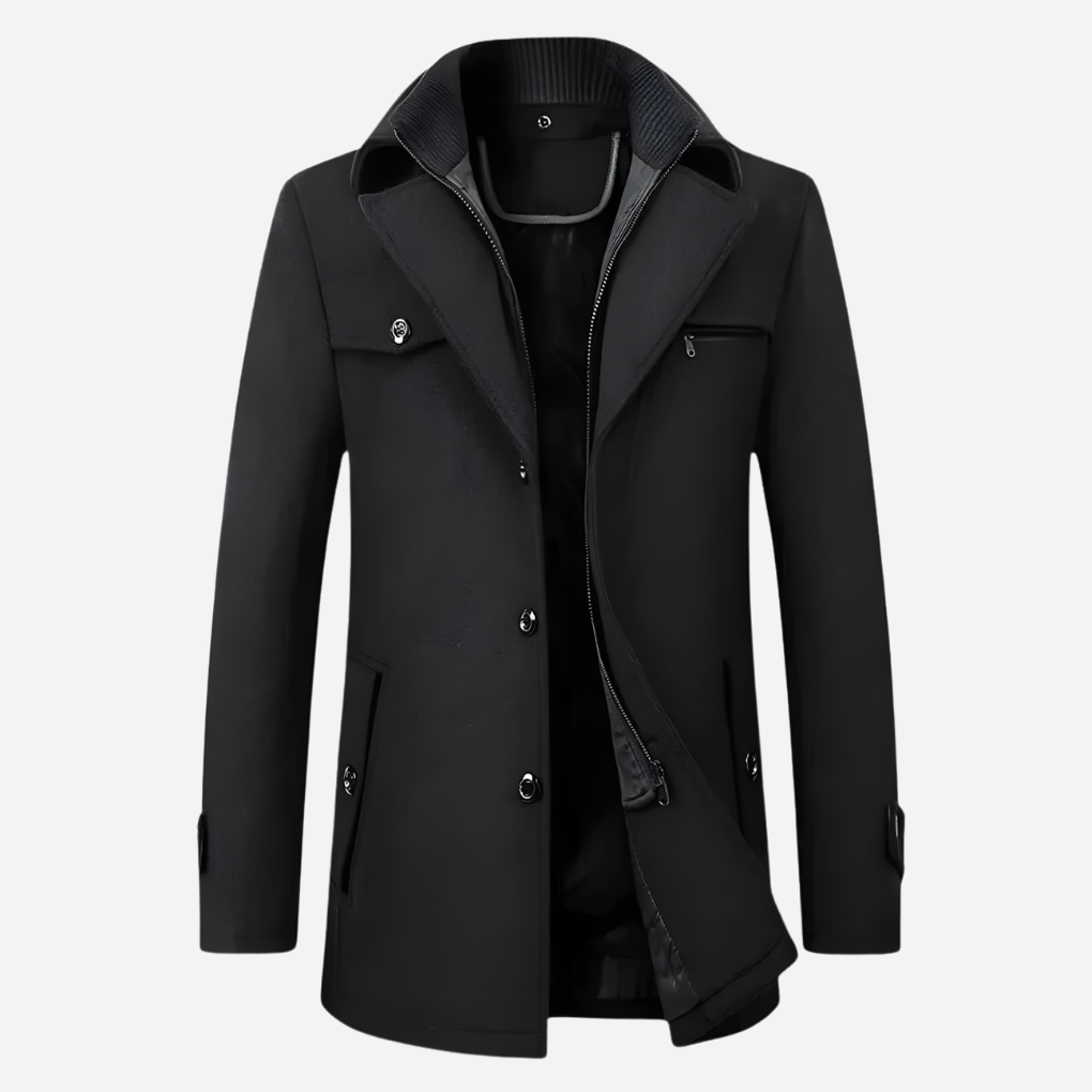 Manteau en laine classique pour homme