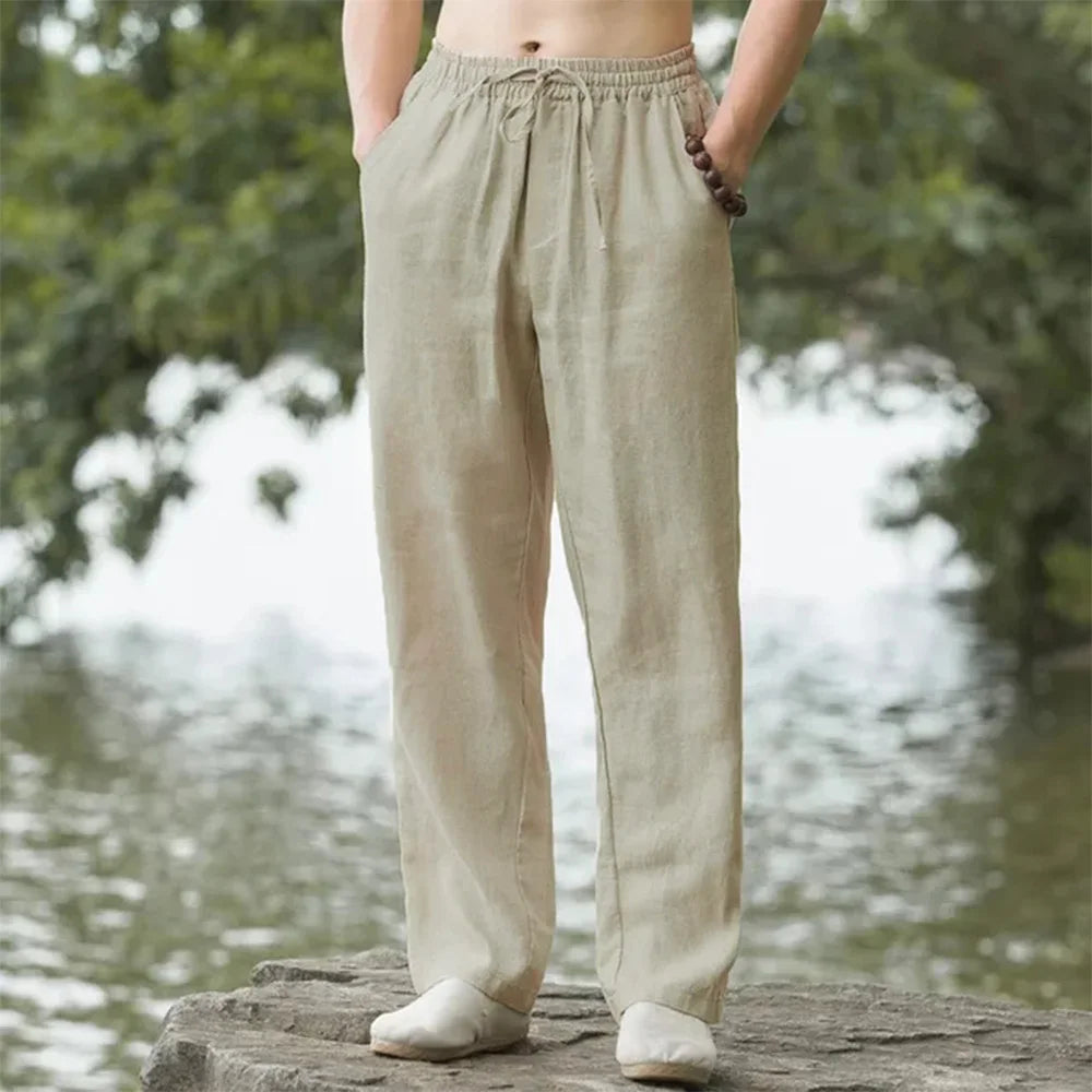 Pantalons de plage en lin pour hommes pour un confort estival sans effort