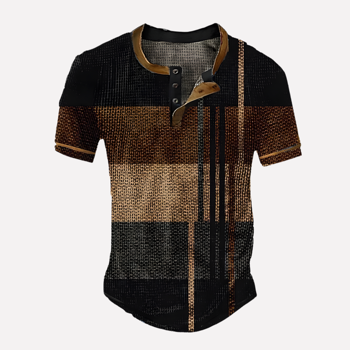 T-shirt casual en maille waffle pour homme